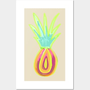 Neon Pineapple Posters and Art